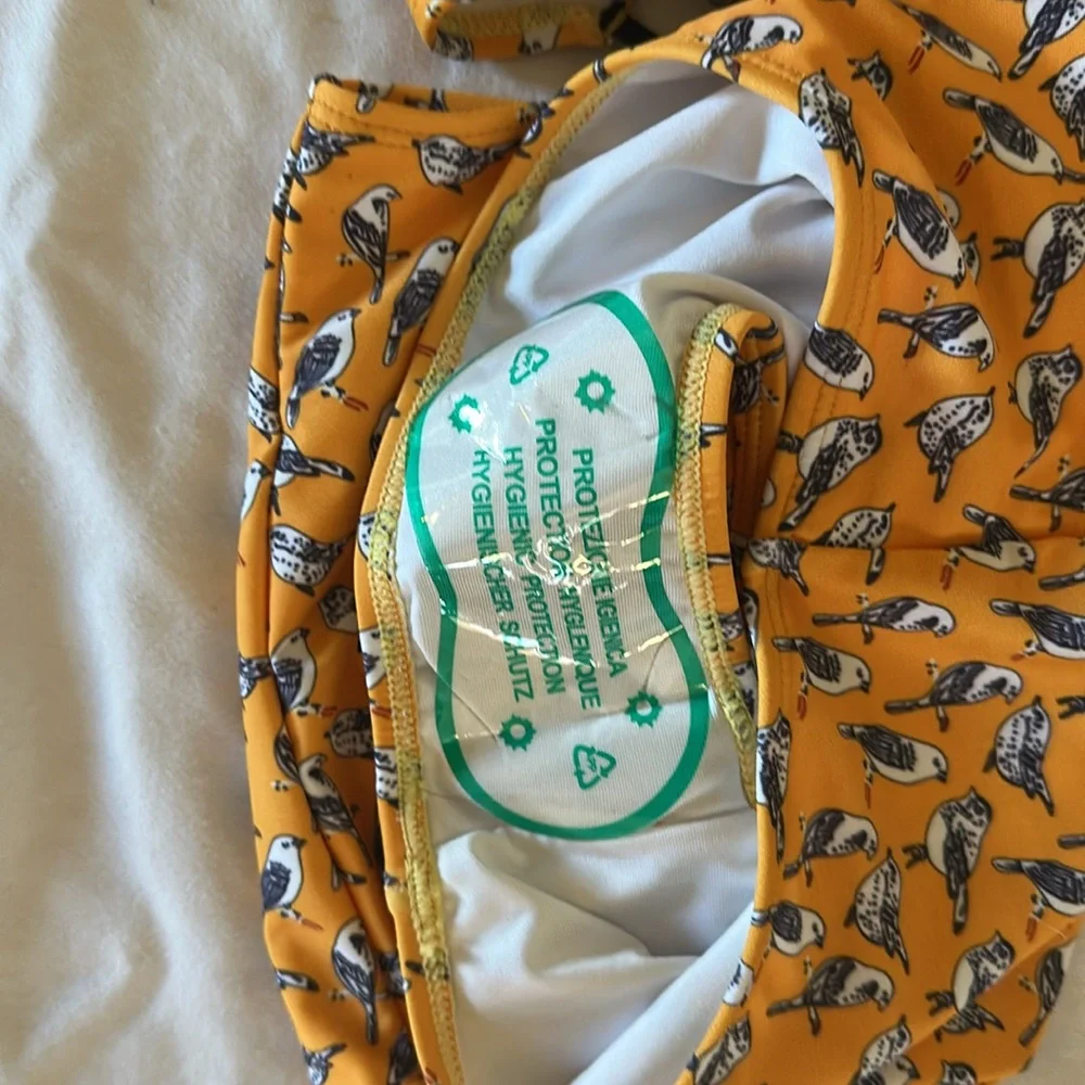Pines & Palms Swimwear *NWT* Women's Bird Print Yellow Swimsuit - Picture 13 of 13
